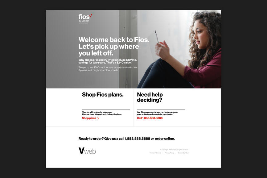 Verizon Fios - Return Customer Messaging