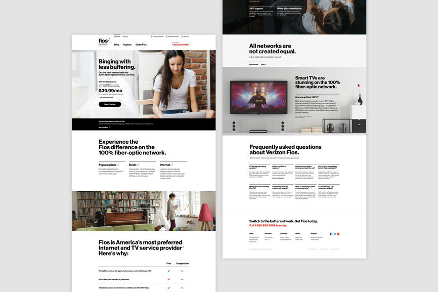 Verizon Fios - &quot;Non-Brand&quot; Customer Digital Experience - Web Design