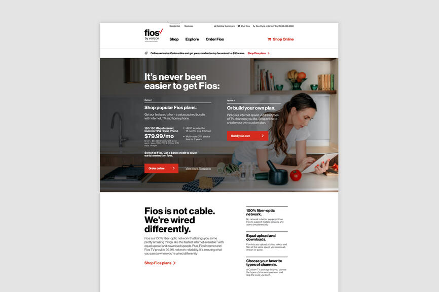 Verizon Fios - Dual Offer - Web Design